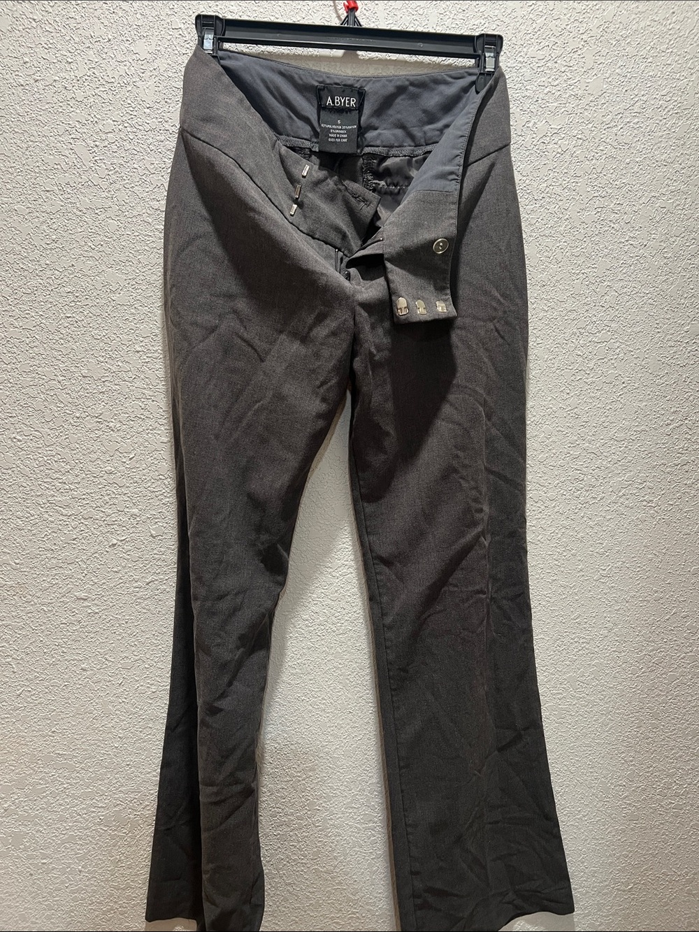 A. Byer Charcoal Flare Dress Pants